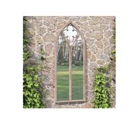vidaXL Miroir de Jardin Miroir Mural Miroir Décoratif Miroir Suspendu Patio Extérieur Sable 70x30 cm Fer pour Utilisation Extérieure