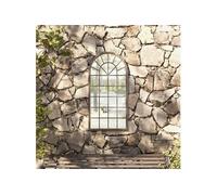 vidaXL Miroir de jardin Sable 90x45 cm Fer pour utilisation extérieure