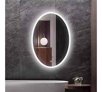 Miroir de Maquillage à LED de 36 "Salle de Bain Miroir de Salle de Bain Ovale de 40" Miroir de Salle de Bain éclairé Ovale avec des lumières Anti-buts à l'épreuve de brisé 3 Couleurs