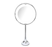 Miroir de Maquillage à Ventouse de 8 Pouces, 10X avec lumière Blanche LED, grossissement 10X, Miroir cosmétique à Ventouse pour Le Maquillage