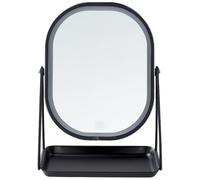 Miroir de Maquillage avec Éclairage LED 20 x 22 cm en Métal Argenté Dordogne