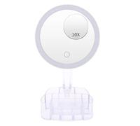 Miroir De Maquillage Avec Lumières Et Stockage, Grossissement 10x, Cosmétique, Miroir De Vanité Avec 26 Écrans Tactiles Lumineux Led, Nouveau, Livraison Directe