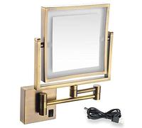 Miroir de Maquillage avec lumières LED et grossissement, Chargement USB, Miroir de courtoisie éclairé, Double Face, grossissement 3X, Bras Extensible, Finition chromée/#5