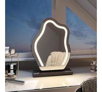 Miroir de maquillage avec lumières LED, rotation à 360°, contrôle tactile, 3 modes d'éclairage, luminosité réglable, forme de nuage hollywoodien, miroir de table avec grossissement