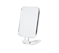 Miroir de Maquillage avec Poignée, Miroir de Poche de Voyage Double Face Miroir cosmétique pivotant à 270°, Miroir de Maquillage Pliable Miroir sur Pied, Miroir Rasage, Miroir Salle de Bain (Argent)