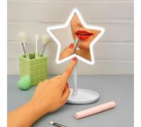 Miroir de maquillage blanc avec étoile LED