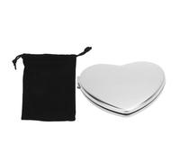 Miroir de Maquillage Compact Double Face en Acier Inoxydable incassable Miroir de courtoisie de Poche Portable pour Les retouches de Maquillage de Bureau à Domicile de Voyage (Forme de Coeur 3 X 2,8