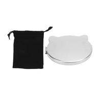 Miroir de Maquillage Compact Double Face en Acier Inoxydable incassable Miroir de courtoisie de Poche Portable pour Les retouches de Maquillage de Bureau à Domicile de Voyage (Forme de Chat 2,7 X 2,6