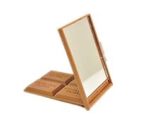 Miroir De Maquillage Compact Pliable,Miroir De Maquillage Portable,Miroir À Main Carré En Chocolat,Miroir De Courtoisie,Miroir Cosmétique De Poche - Type Light Coffee