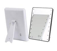 Miroir De Maquillage De Bureau 16led Miroir De Maquillage Pliable Simple Miroir De Maquillage Portable Miroir De Princesse Miroir Carr¿¿ Noir