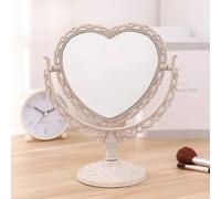 Miroir De Maquillage De Bureau En Forme De C?ur Pour Femme,Portable,Double Face,Cosmétique Compact,Nouveau.Beige