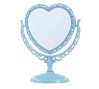Miroir De Maquillage De Bureau En Forme De C?ur Pour Femme,Portable,Double Face,Cosmétique Compact,Nouveau.Blue
