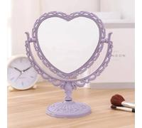 Miroir De Maquillage De Bureau En Forme De C?ur Pour Femme,Portable,Double Face,Cosmétique Compact,Nouveau.Purple