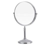 Miroir de maquillage de comptoir, 8 pouces double face en laiton avec salle de bains Grossissement 360 degrés de rotation Miroir cosmétique,Chrome,7X