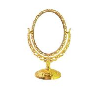 ＡＷＨＡＯ Miroir de Maquillage de Table, Miroir de Bureau, Miroir de Courtoisie de Bureau Rétro Réglable pour Vanité D'hôtel, Bureau, Chambre à Coucher, Dressin, Ovale doré