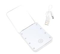 Miroir de maquillage de voyage compact à LED grossissement 2 côtés rechargeable portable petit miroir cosmétique éclairé avec lumière vive réglable pour femmes filles maquillage (Blanche)