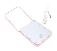 Miroir de maquillage de voyage compact à LED grossissement 2 côtés rechargeable portable petit miroir cosmétique éclairé avec lumière vive réglable pour femmes filles maquillage (Rose)