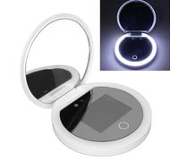 Miroir de Maquillage de Voyage éclairé par LED avec Caméra UV, Miroir Grossissant 2X Miroir de Maquillage Rond avec Commandes Tactiles Intelligentes et luminosité Réglable pour