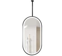 Miroir de maquillage double face rotatif à 360° | Éclairage réglable en 3 couleurs | Essentiel pour hôtel et salon | Grand modèle de 40 x 60 cm monté au plafond pour chambre à coucher
