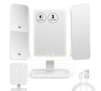 Miroir De Maquillage Éclairé À Trois Volets Avec 60 Lumières Led Miroir Grossissant 1x/2x/3x