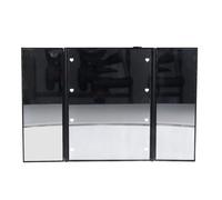 Miroir de Maquillage éclairé par LED, Miroir de Courtoisie éclairé à 3 Volets avec Interrupteur Tactile, Miroir Cosmétique de Voyage Portable avec Vision Grand Angle (BLACK)