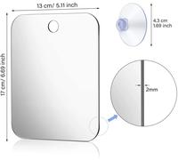 Miroir De Maquillage En Acrylique Pour Femme,Poche De Rasage De Bain,Miroir De Maquillage De Voyage,Miroir À - Length 17cm W13cm