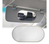 Miroir de maquillage HD pour voiture, miroir de courtoisie autocollant, miroir de courtoisie universel en acier inoxydable pour camion, SUV, rétroviseur cosmétique (grand ovale)