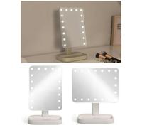 Miroir de maquillage - Hollywood - 16.5 x 22 cm - Éclairage LED - 17 ampoules - Rechargeable USB-C