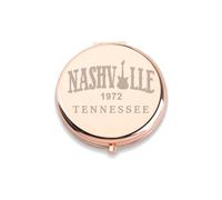 Miroir de maquillage inspiré de Music City Nashville Tennessee Miroir Country Music Lover Cadeau de voyage Nashville Cadeau de guitare Nashville (Nashville Guitar Mirror)