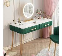 Miroir de maquillage LED avec 3 niveaux de luminosité réglables, 2 tiroirs, 2 petits compartiments de rangement, idée 75 x 100 x 40 cm