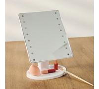 Miroir de maquillage LED avec lumière, miroir de maquillage de voyage rotatif de bureau avec 16 lumières, interrupteur tactile, décoration de la maison, retour à l'école, fournitures scolaires Taille