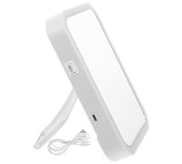 Miroir de Maquillage LED de Table Blanc, Éclairage USB Tactile Réglable | Trois Modes Lumineux, Clarté Haute Définition, Base Stable, Câble USB 0,8m pour Visage et Sourcils