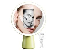 Miroir de maquillage lumineux - Miroir de maquillage à DEL, verre rechargeable éclairé | Luminosité à 3 niveaux d'intensité variable avec capteur tactile, support rotatif de charge USB pour chambre