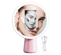 Miroir de maquillage lumineux - Miroir de maquillage à DEL, verre rechargeable éclairé | Luminosité à 3 niveaux d'intensité variable avec capteur tactile, support rotatif de charge USB pour chambre