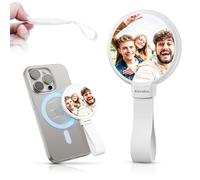 Miroir de maquillage magnétique pour téléphone, miroir rond de 5,6 cm pour téléphone MagSafe avec poignée de téléphone compatible avec iPhone 15, 14, 13, 12 Pro Max Plus, étui Mag-Safe et tous les