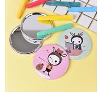 Miroir De Maquillage Mini Miroir De Poche Cosmétique Miroir En Métal Compact Dis 7cm Couleur Aléatoire