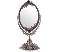 Miroir De Maquillage Miroir Décoratif Vintage Ovale Et Double-Face Miroir Pour Table,Photographie,Dressing (Bronzé, S)