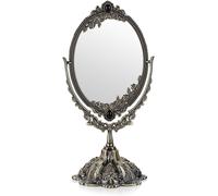 Miroir De Maquillage Miroir Décoratif Vintage Ovale Et Double-Face Miroir Pour Table,Photographie,Dressing (Bronzé, S)