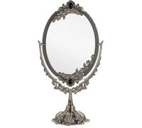 Miroir De Maquillage Miroir Décoratif Vintage Ovale Et Double-Face Miroir Pour Table,Photographie,Dressing (Bronzé, S)