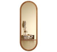 Miroir de Maquillage Miroir Pleine Longueur Différentes Mesures Disponibles Décoratif en Cadré en Bois Salle de Chambre Entrée Vestiaire Salon(Light Wood,150x50 cm/59.1x19.7 in)