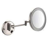 Miroir de maquillage mural 20,3 cm double face rotatif grossissement 3/5/7/10x, rechargeable par USB, version améliorée pour salle de bain et utilisation cosmétique