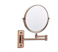 Miroir de Maquillage Mural avec Grossissement x10 Miroirs de Maquillage pour Salle de Bain Extension Pivotante à 360° Fixation Murale Miroir Grossissant Mural Chrome, Diamètre 20 cm (Couleur cuivre)