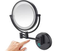 Miroir De Maquillage Mural De Salle De Bain, Pivotant à 360 °, Double Face Extensible avec écran Tactile, Black, USB
