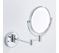 Miroir de maquillage mural LED pivotant à 360° et bouton tactile, bras extensible pour un grossissement 5x précis, idéal pour la salle de bain, la chambre et les voyages