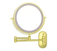Miroir De Maquillage Mural Rechargeable avec Lumières, Miroir De Rasage LED, Miroir De Courtoisie Double Face Grossissant 1x/3x, Miroir De Salle De Bain Éclairé À 3 Couleurs(Gold)