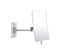Miroir de maquillage mural triple grossissant de 20,3 cm, télescopique et pliable, parfait pour les hôtels et la beauté, design carré