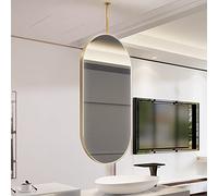 Miroir de maquillage ovale nordique à suspendre au plafond pour salle de bain ou maison Métal e avec perche 50 cm x 70 cm Design flottant pour hôtels et intérieurs