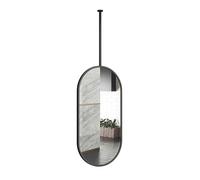 Miroir de maquillage ovale personnalisable à suspendre pour la maison et l'hôtel Miroir de plafond élégant avec barre réglable Parfait pour les applications de beauté et de toilettage