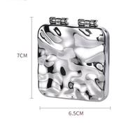 Miroir De Maquillage Plaqué Pliable,Mini Vanité De Maquillage Carrée,Miroirs À Main Portables,Miroir De Poche Compact Double Face.Silver