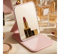 Miroir de maquillage pliable avec support pour femmes, miroir de retouche de maquillage, accessoire essentiel pour la plage, les voyages, la maison, l'extérieur, la rentrée scolaire Noir Grand,Noir pe